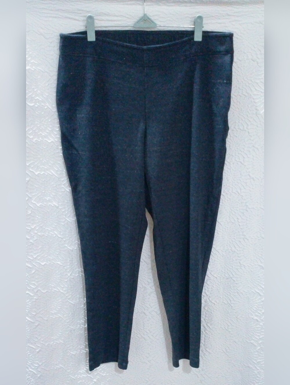J. Jill Pure Jill Women's Slim-Leg Knit Pull-On Pants Dark Blue Tweed, Size M
